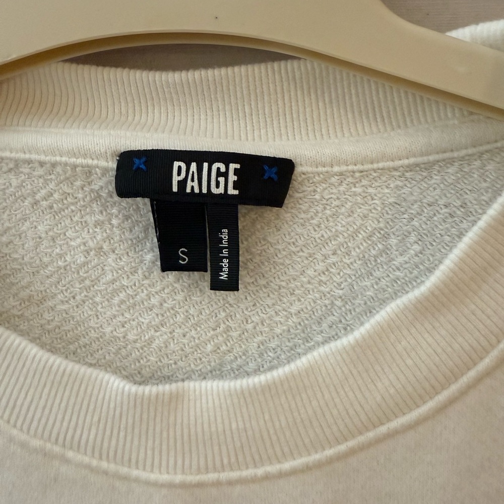 PAIGE Cream Lace-Trimmed Eyelet Sweatshirt - Picture 3 of 6